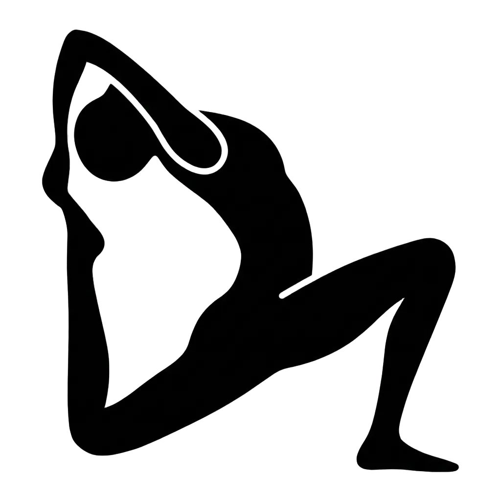 Black silhouette of a person in a yoga pose on a transparent background