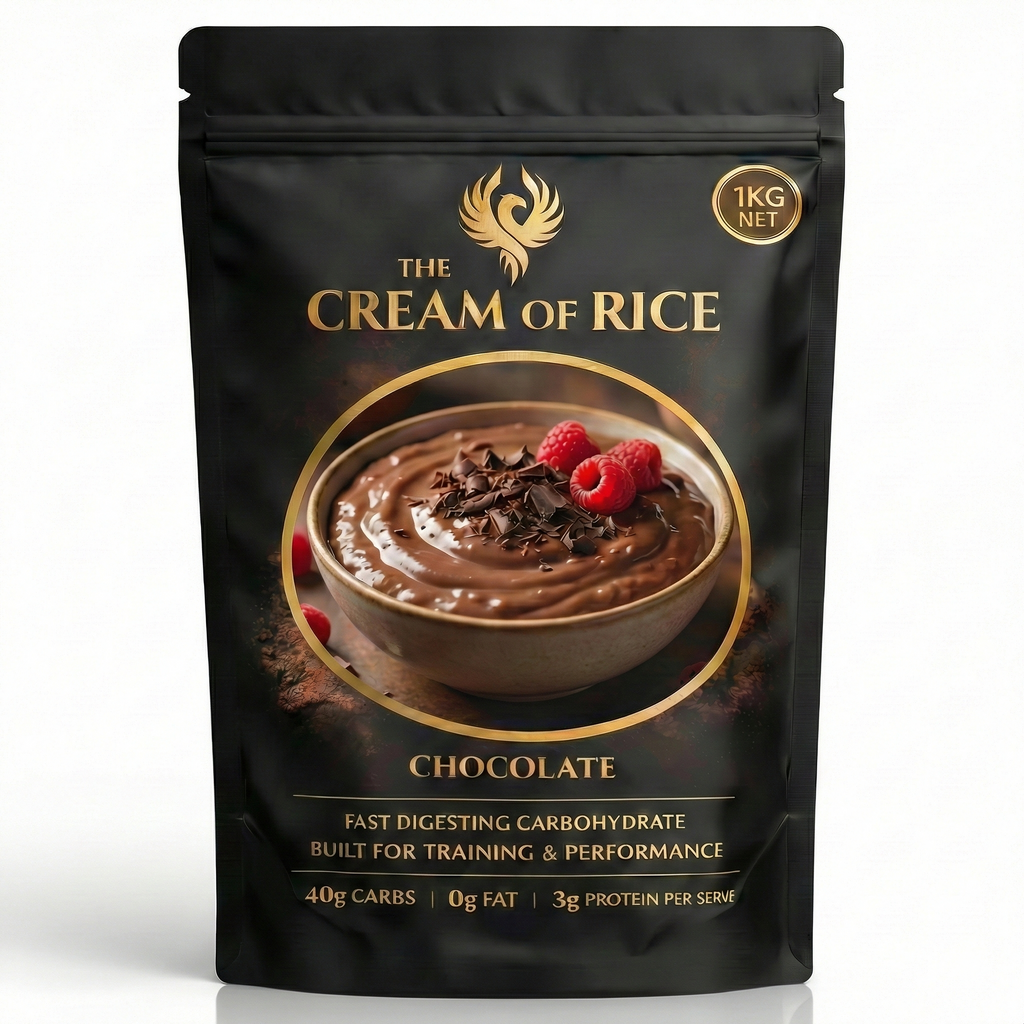 Packaging of 'The Cream of Rice' chocolate product on a white background